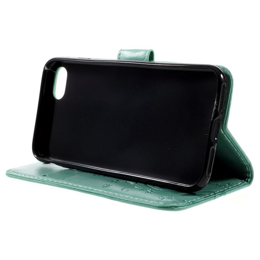 Funda de Cuero con Mariposas iPhone 8, Verde