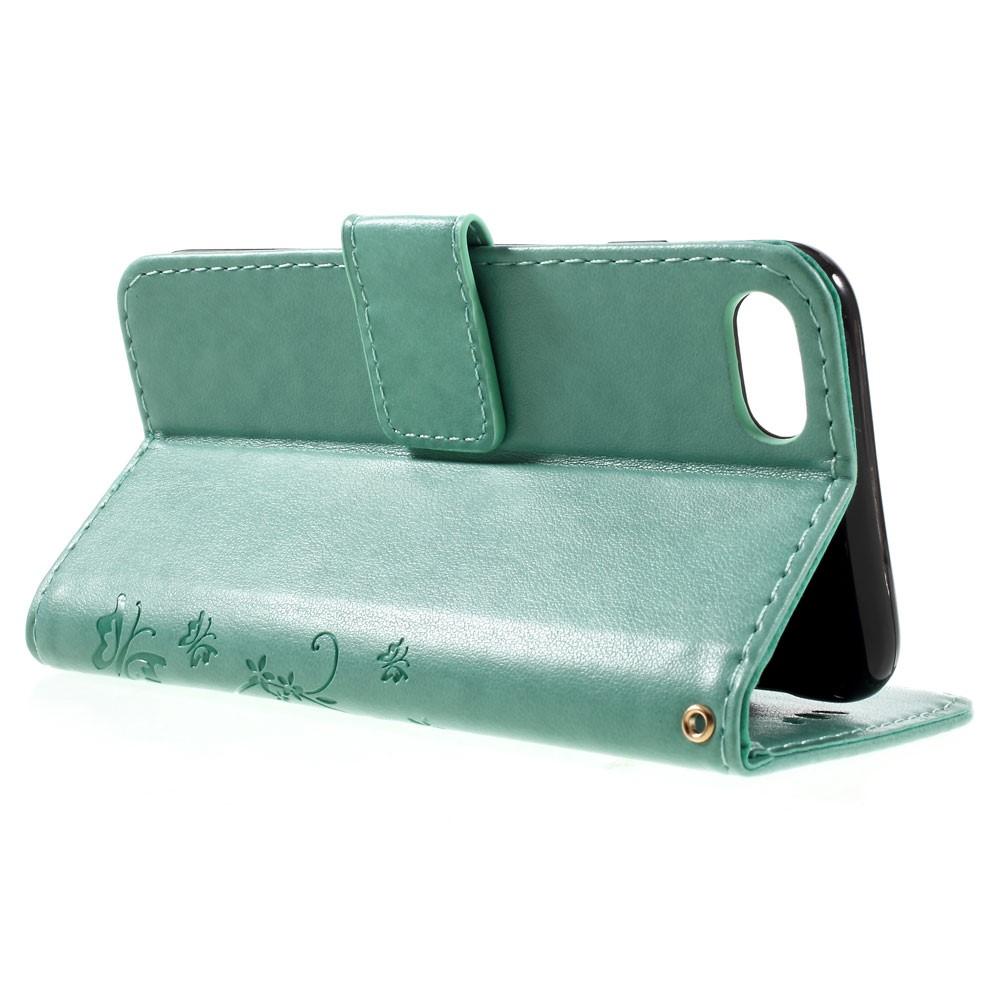 Funda de Cuero con Mariposas iPhone 8, Verde