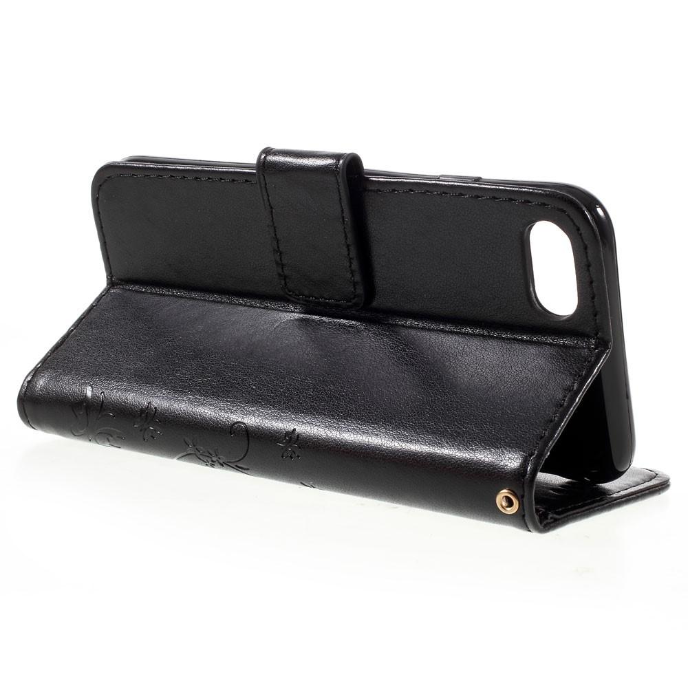 Funda de Cuero con Mariposas iPhone 8, Negro