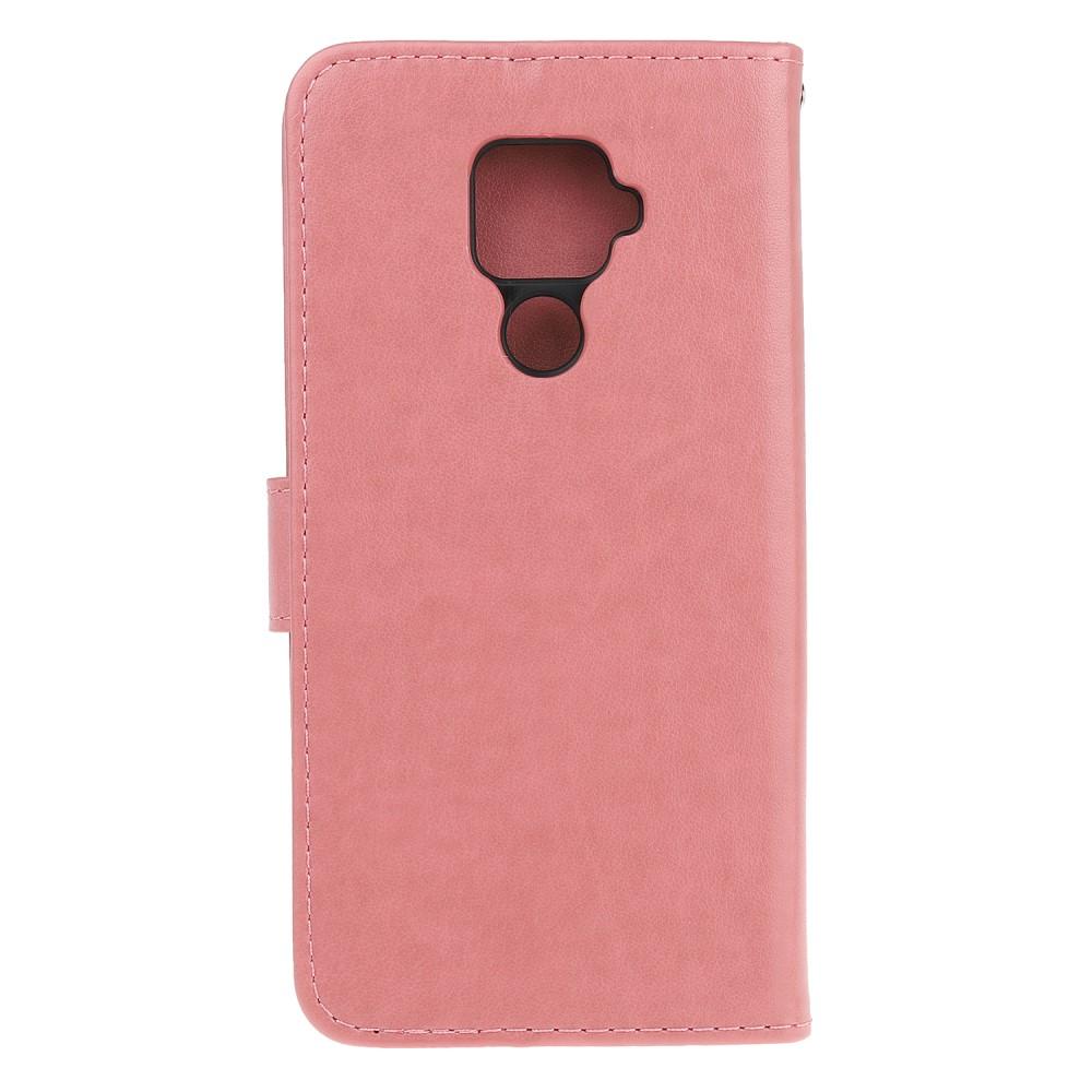 Funda de cuero con mariposas para Huawei Mate 30 Lite, rosado