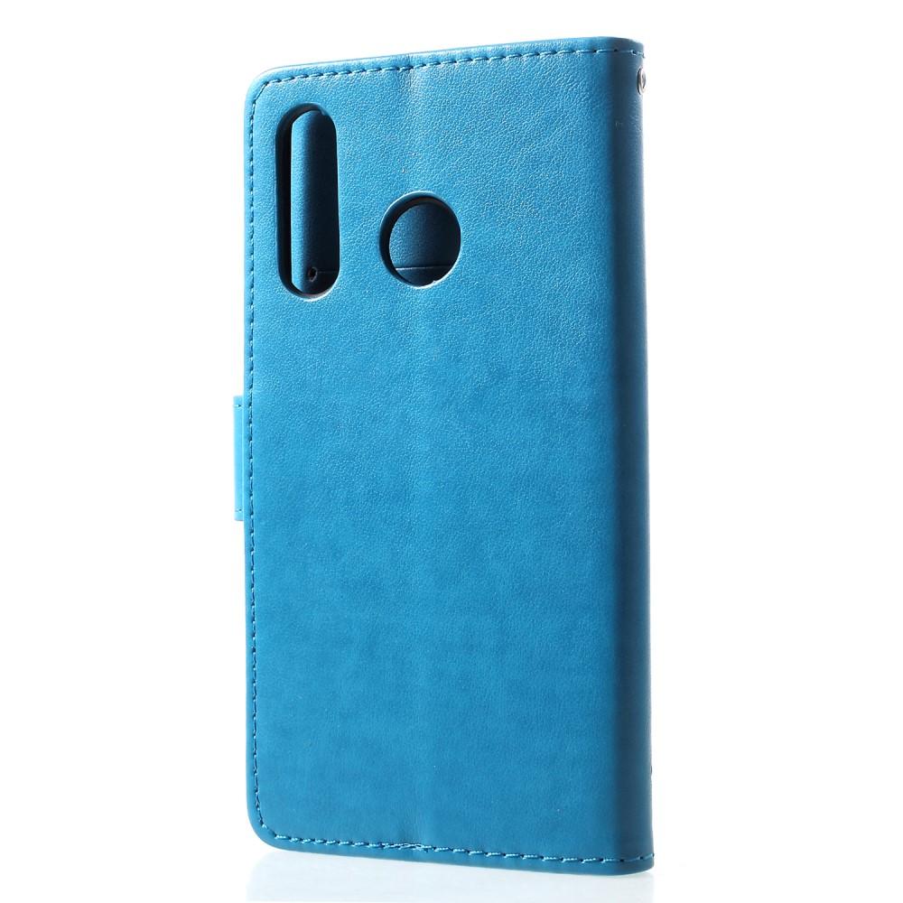 Funda de cuero con mariposas para Huawei P30 Lite, azul