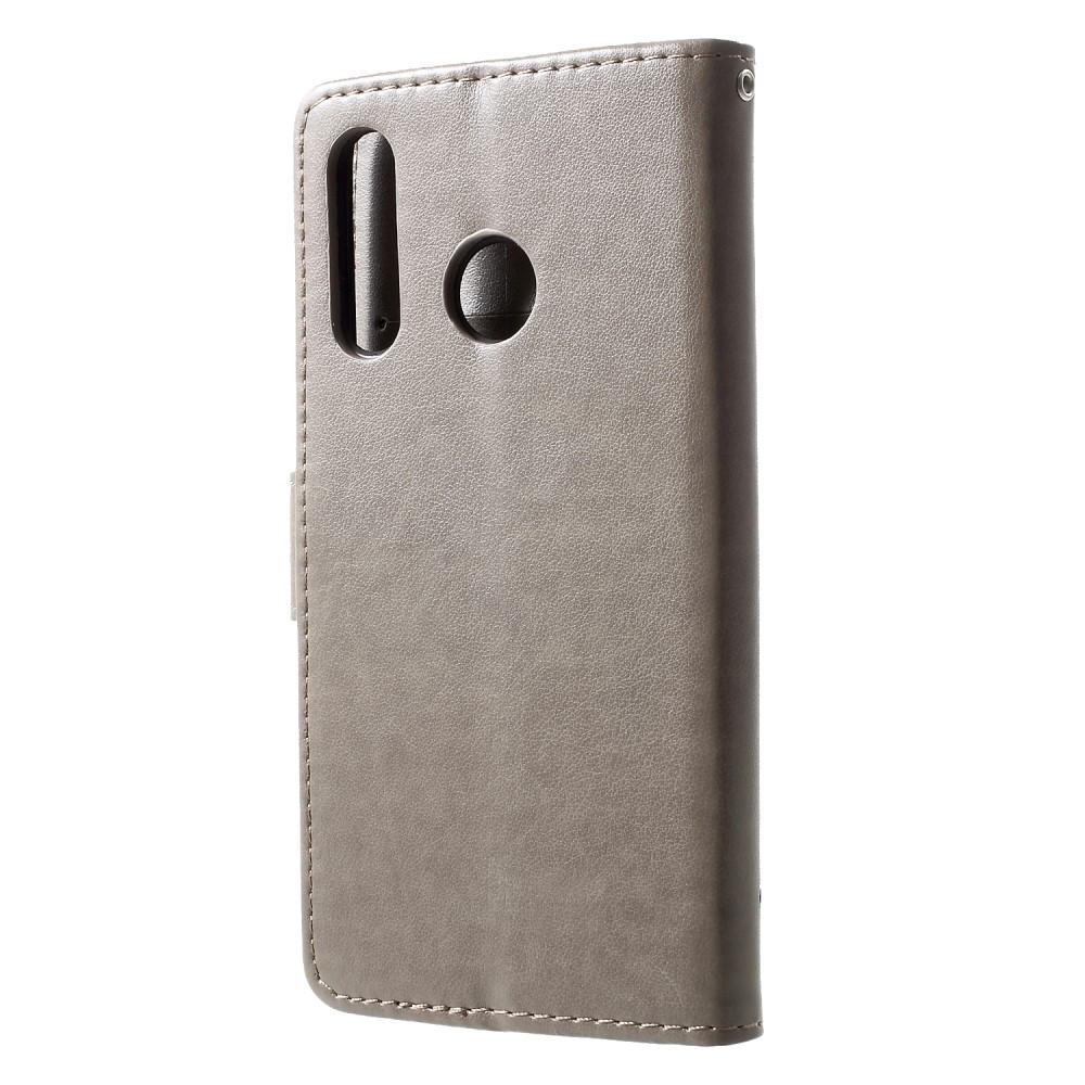 Funda de Cuero con Mariposas Huawei P30 Lite, Gris
