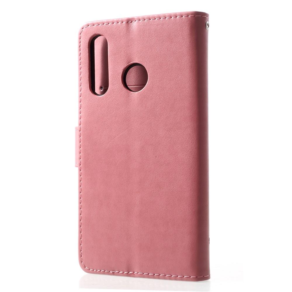 Funda de Cuero con Mariposas Huawei P30 Lite, Rosa