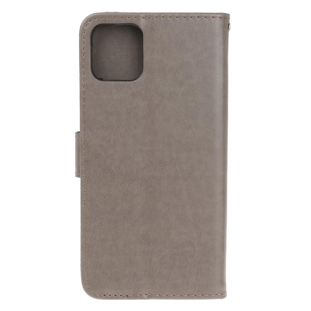 Funda de Cuero con Mariposas iPhone 11, Gris