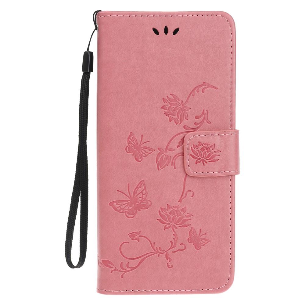 Funda de cuero con mariposas para iPhone 11 Pro, rosado