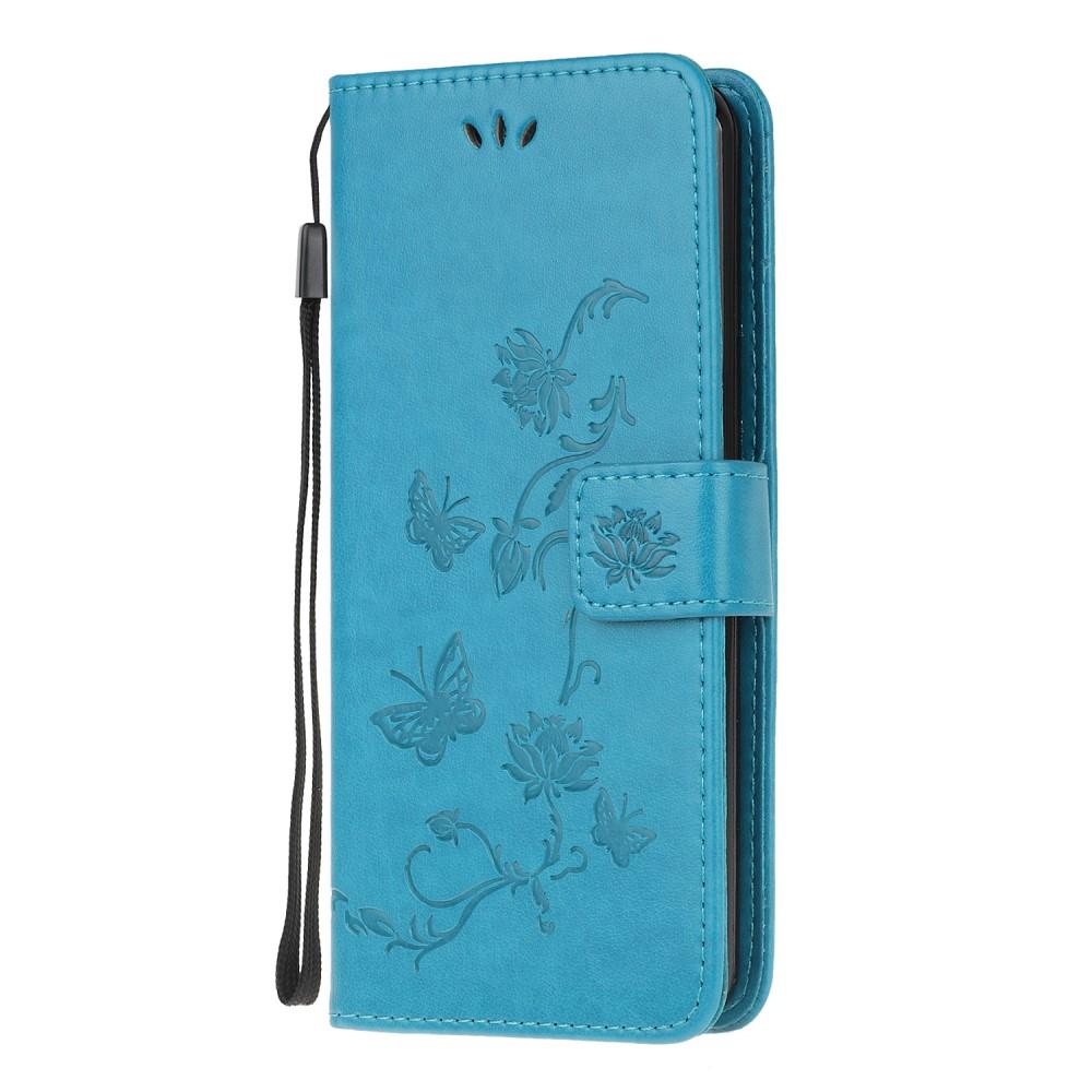 Funda de Cuero con Mariposas Samsung Galaxy A51, Azul