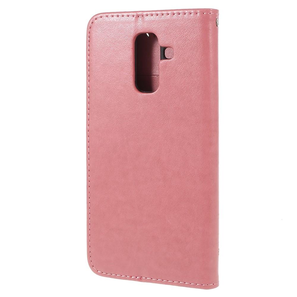Funda de cuero con mariposas para Samsung Galaxy A6 2018, rosado