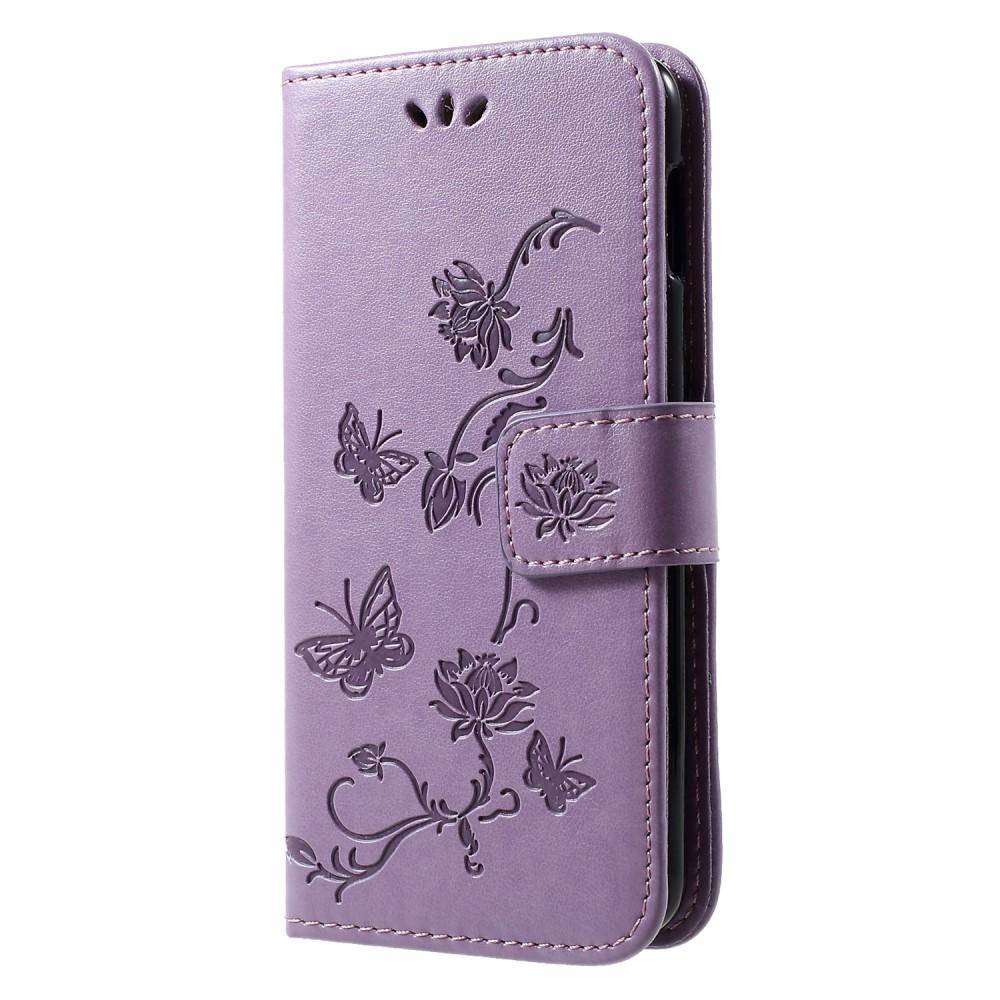 Funda de cuero con mariposas para Samsung Galaxy S10e, violeta