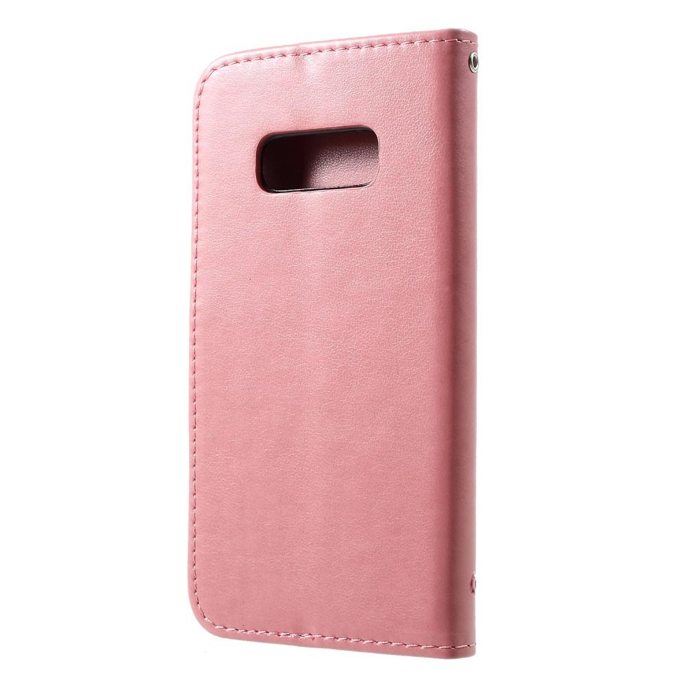 Funda de cuero con mariposas para Samsung Galaxy S10e, rosado