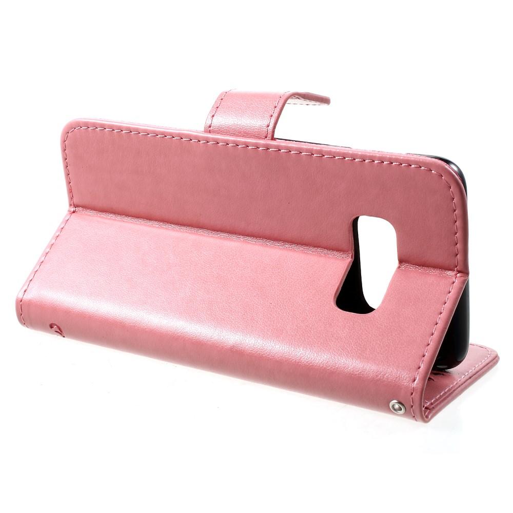 Funda de Cuero con Mariposas Samsung Galaxy S10e, Rosa