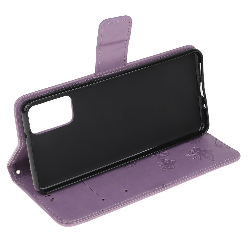 Funda de cuero con mariposas para Samsung Galaxy S20 Plus, violeta