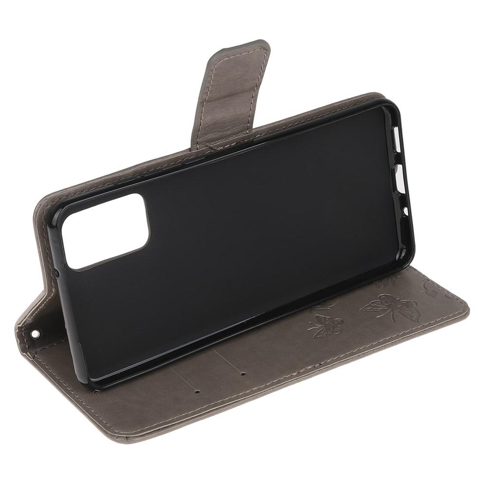 Funda de Cuero con Mariposas Samsung Galaxy S20, Gris