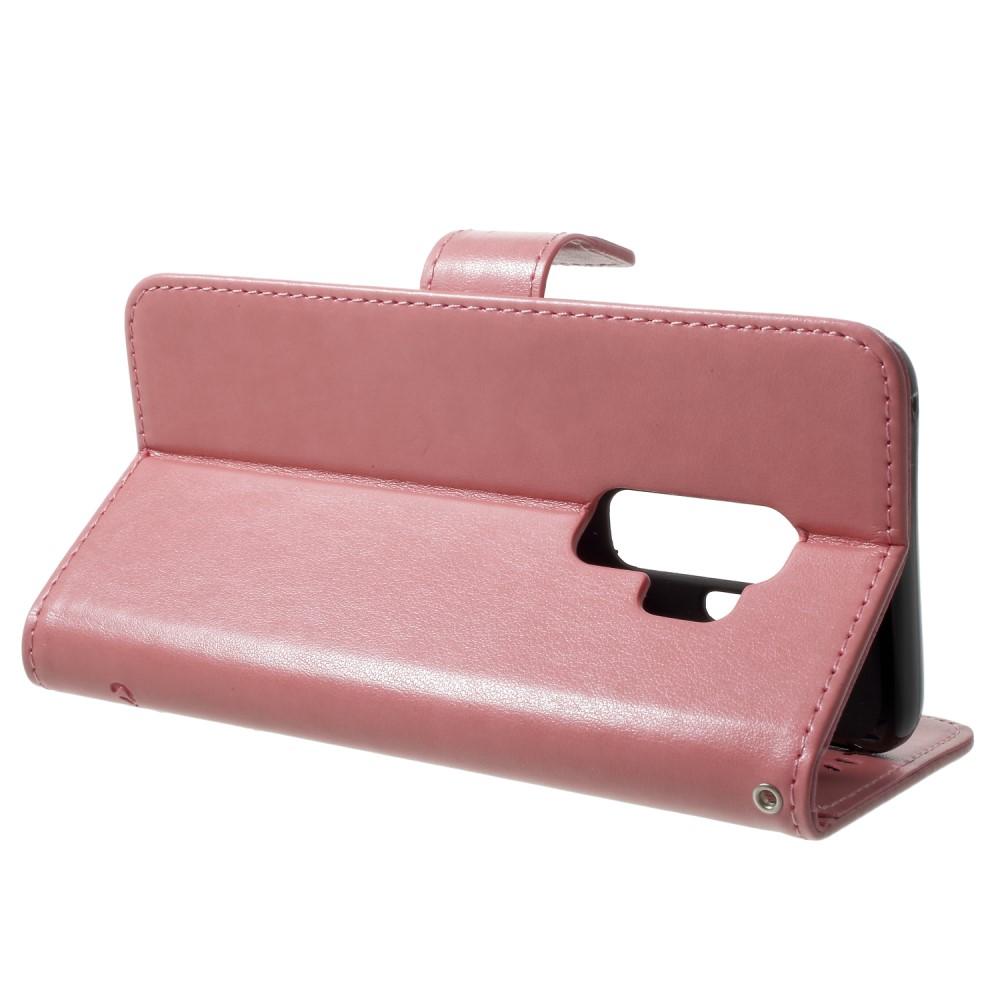 Funda de Cuero con Mariposas Samsung Galaxy S9 Plus, Rosa