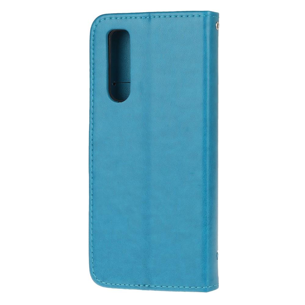 Funda de Cuero con Mariposas Sony Xperia 5, Púrpura