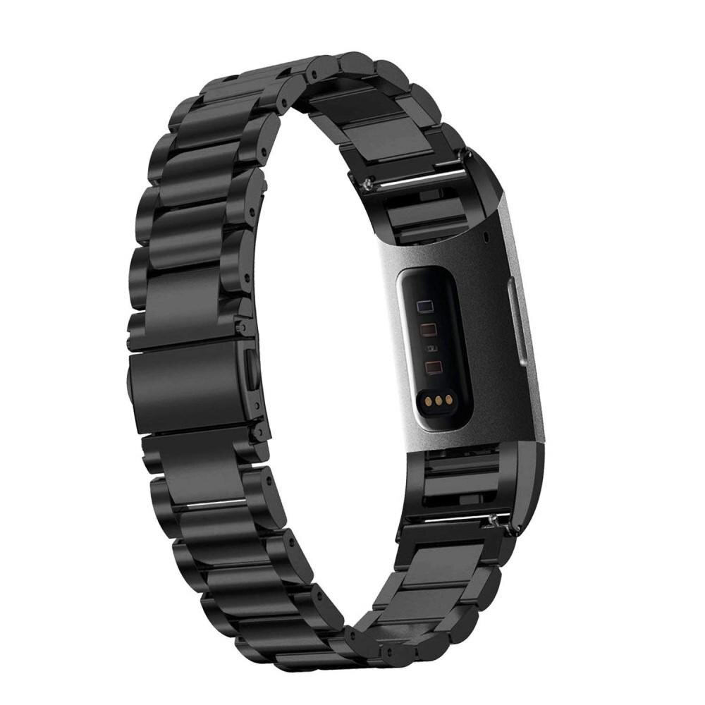 Correa de acero Fitbit Charge 3/Charge 4 Negro