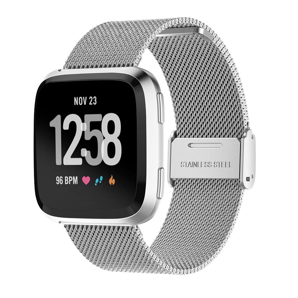 Correa de malla Fitbit Versa/Versa 2 Plata