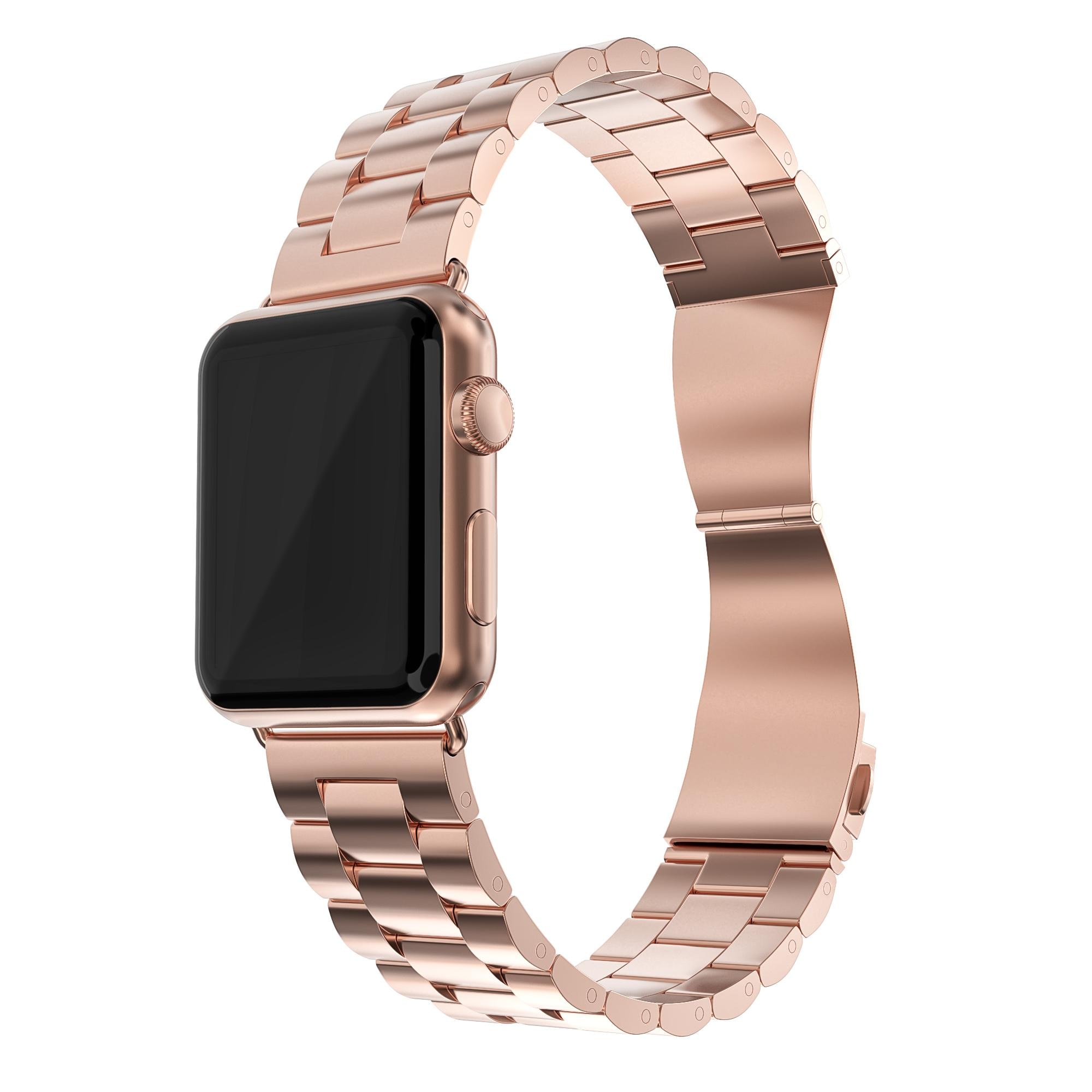 Correa de acero Apple Watch 41mm Series 8, oro rosa