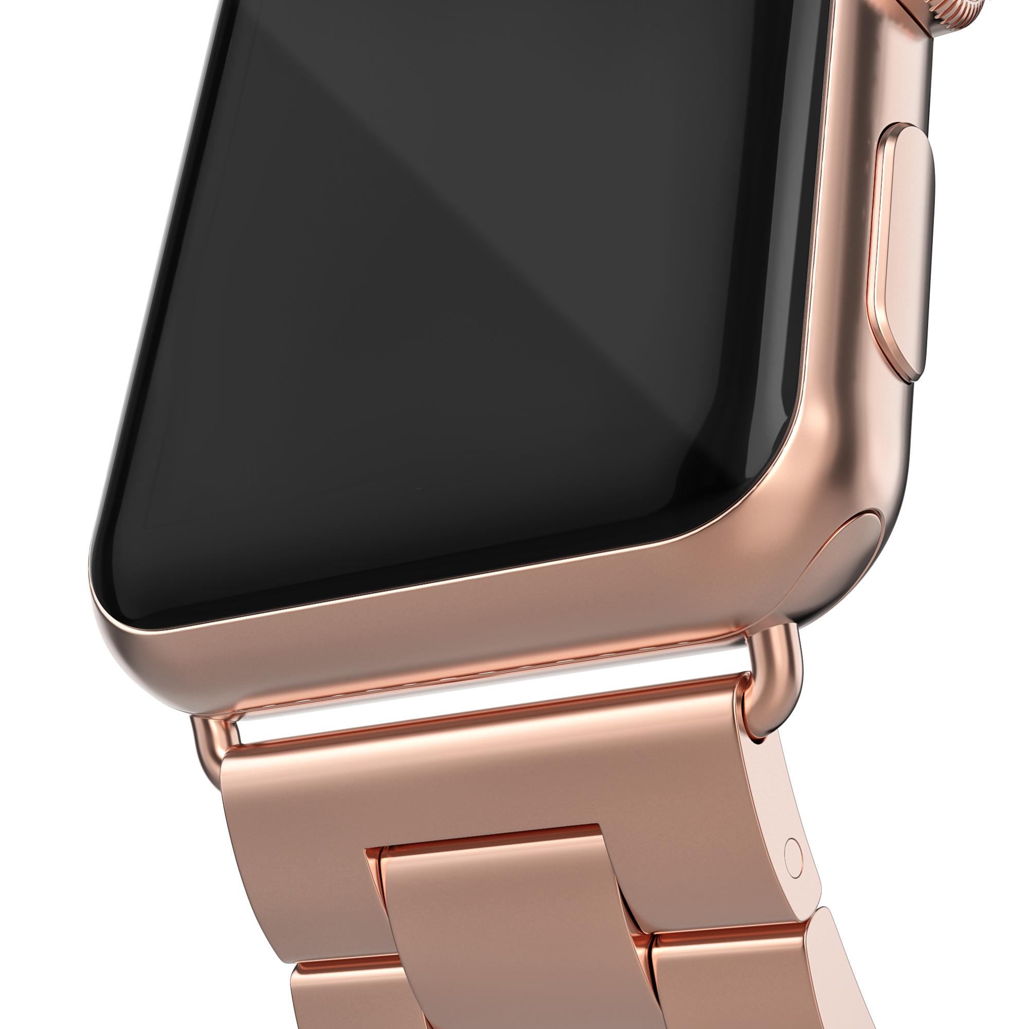 Correa de acero Apple Watch 45mm Series 9 oro rosa