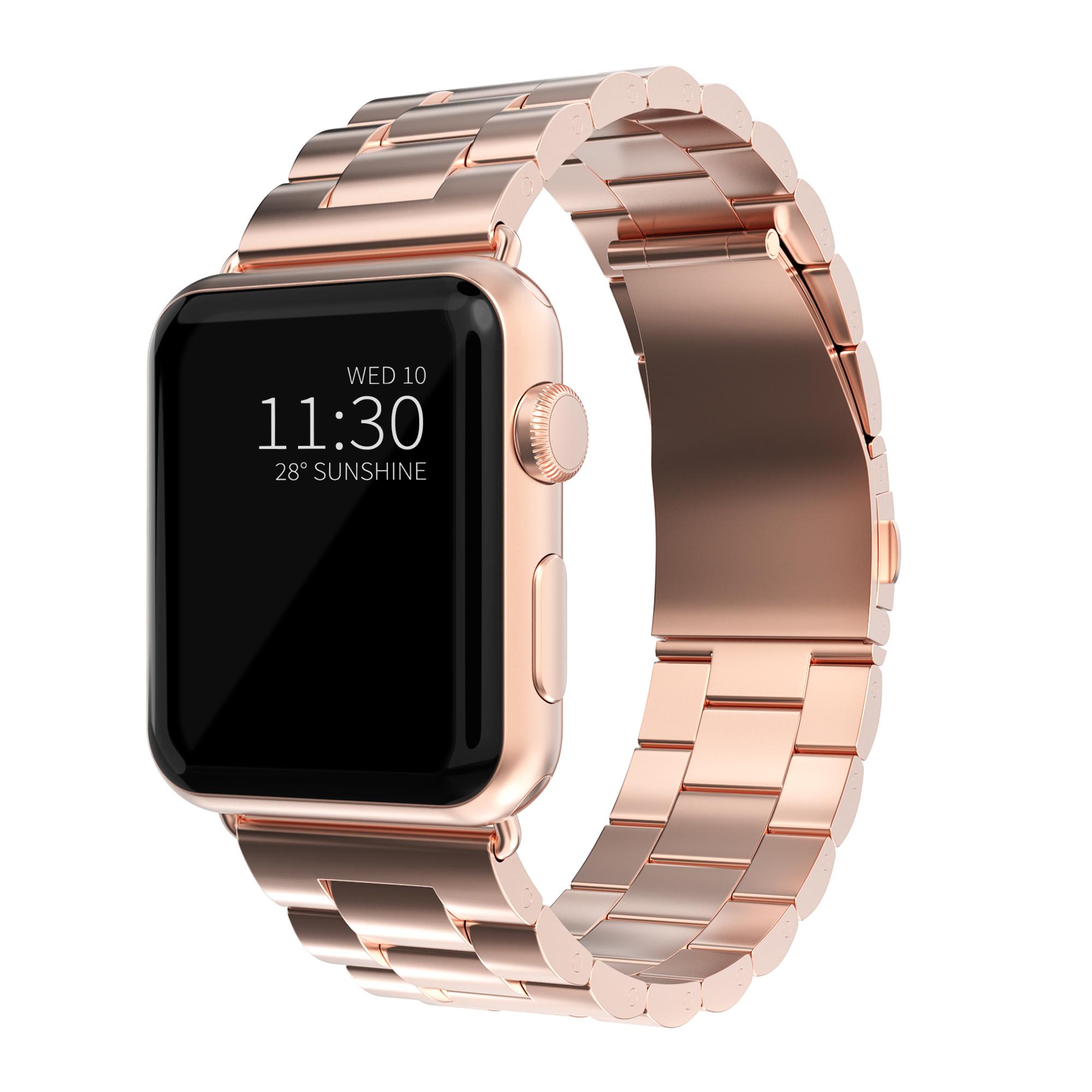 Correa de acero Apple Watch 41mm Series 7 oro rosa