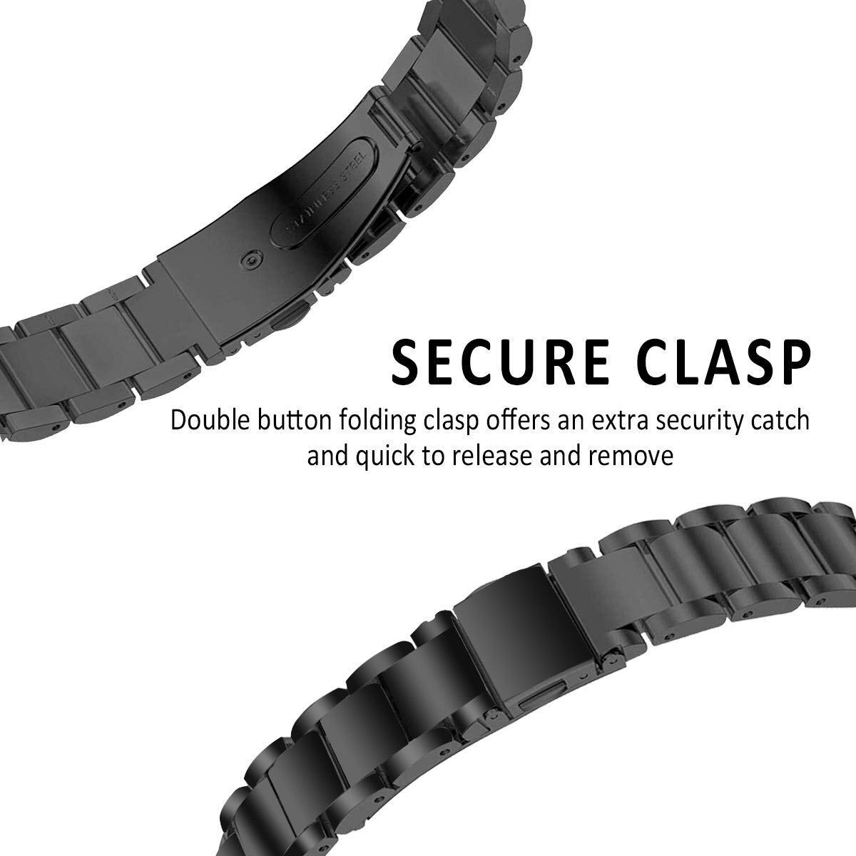 Correa de acero Fitbit Inspire/Inspire HR/Inspire 2 Negro