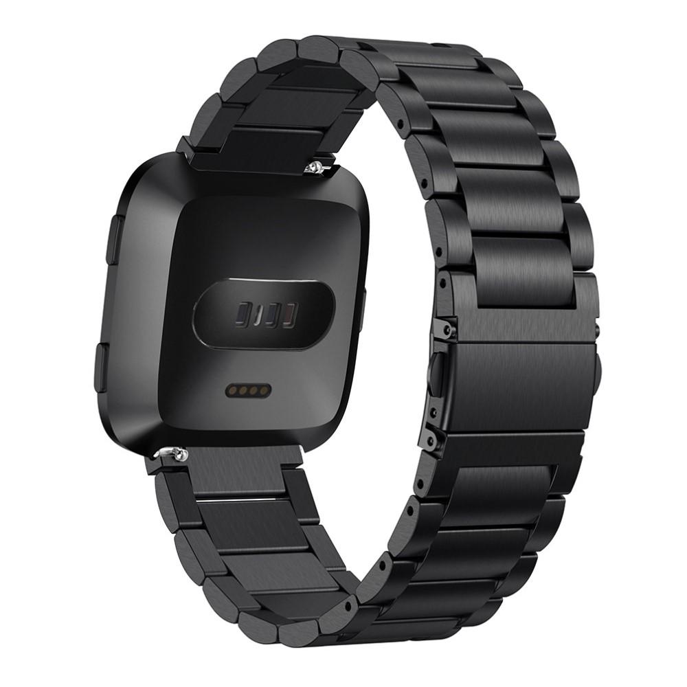 Correa de acero Fitbit Versa/Versa Lite/Versa 2 Negro