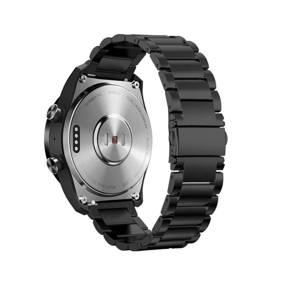 Correa de acero Mobvoi Ticwatch Pro/Ticwatch S2/Ticwatch E2 Negro