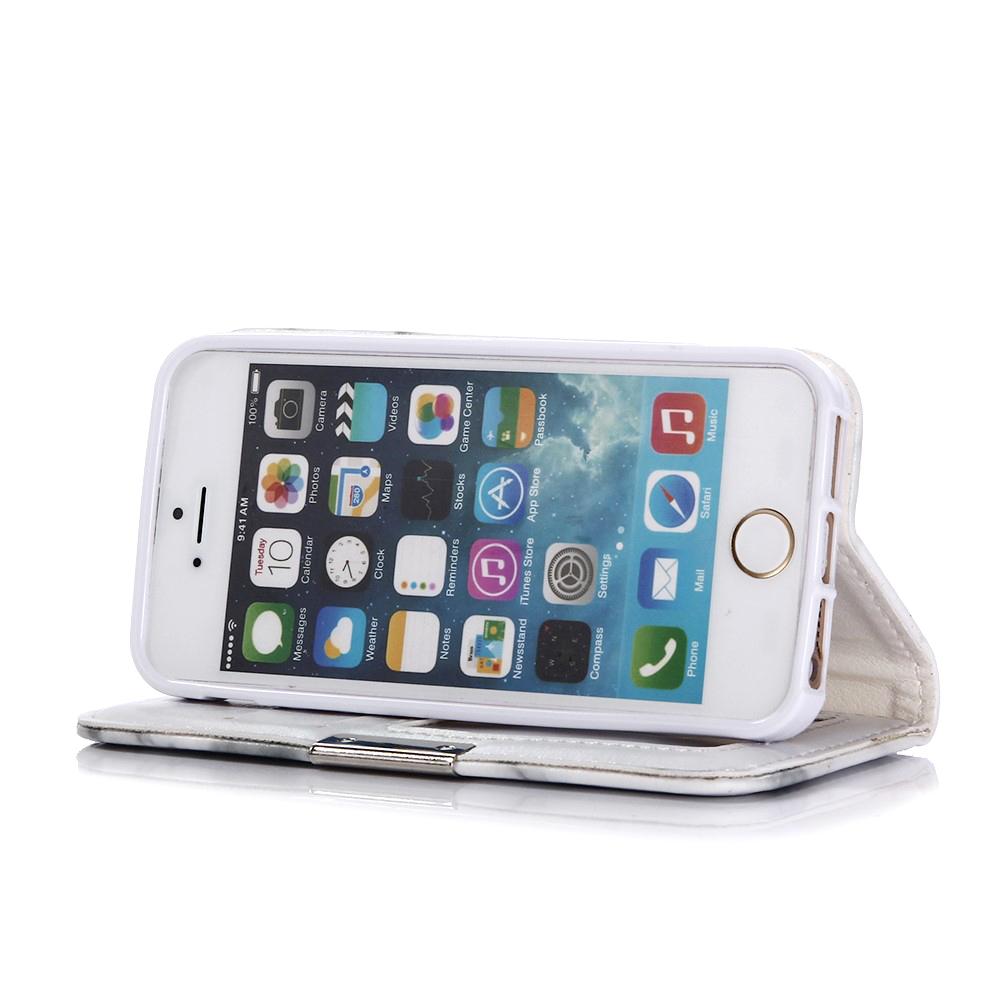 Funda cartera iPhone 5/5S/SE Mármol blanco