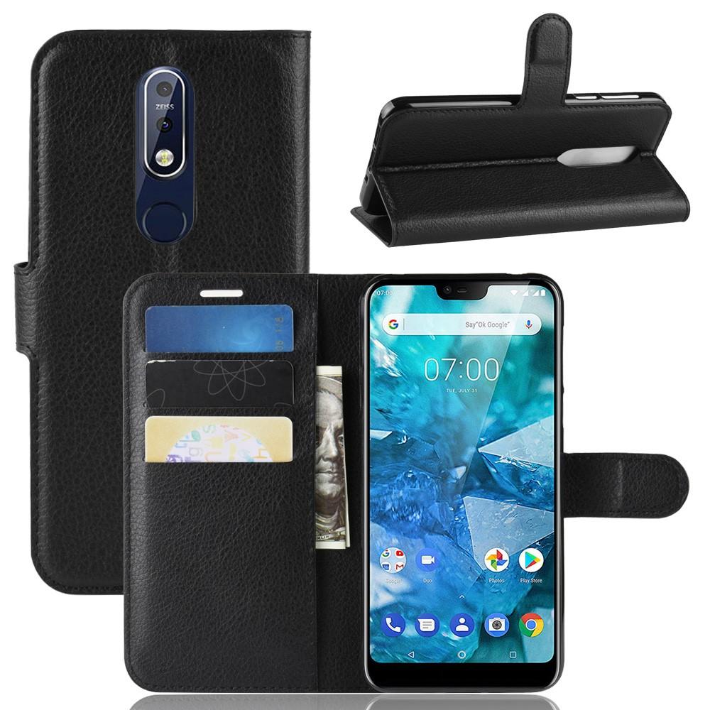 Funda cartera Nokia 7.1 Negro