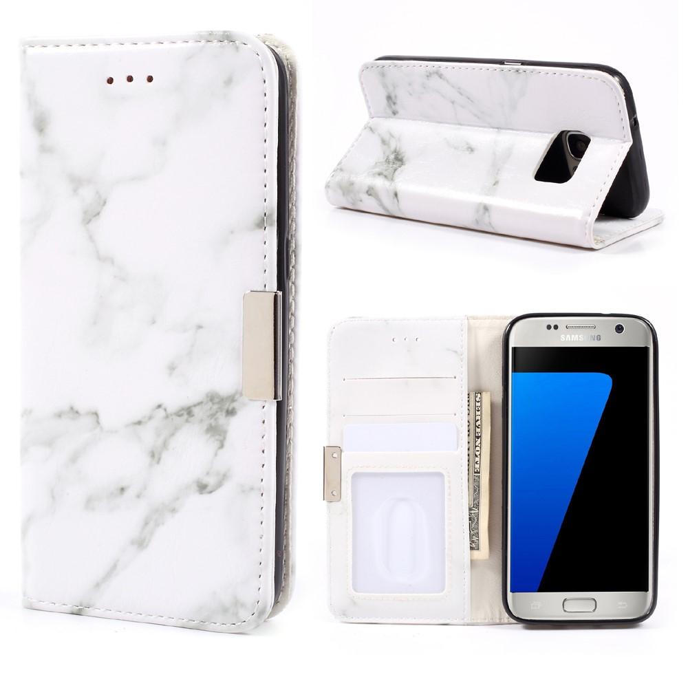 Funda cartera Samsung Galaxy S7 Mármol blanco