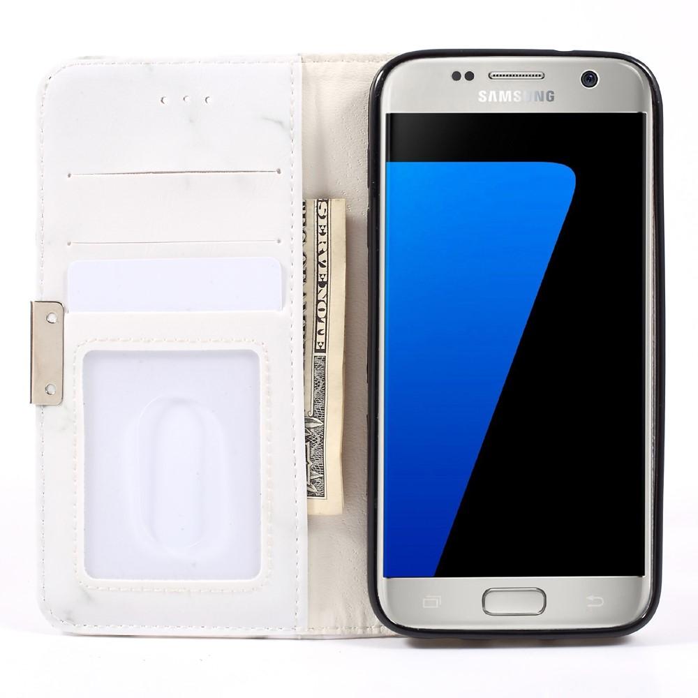 Funda cartera Samsung Galaxy S7 Mármol blanco