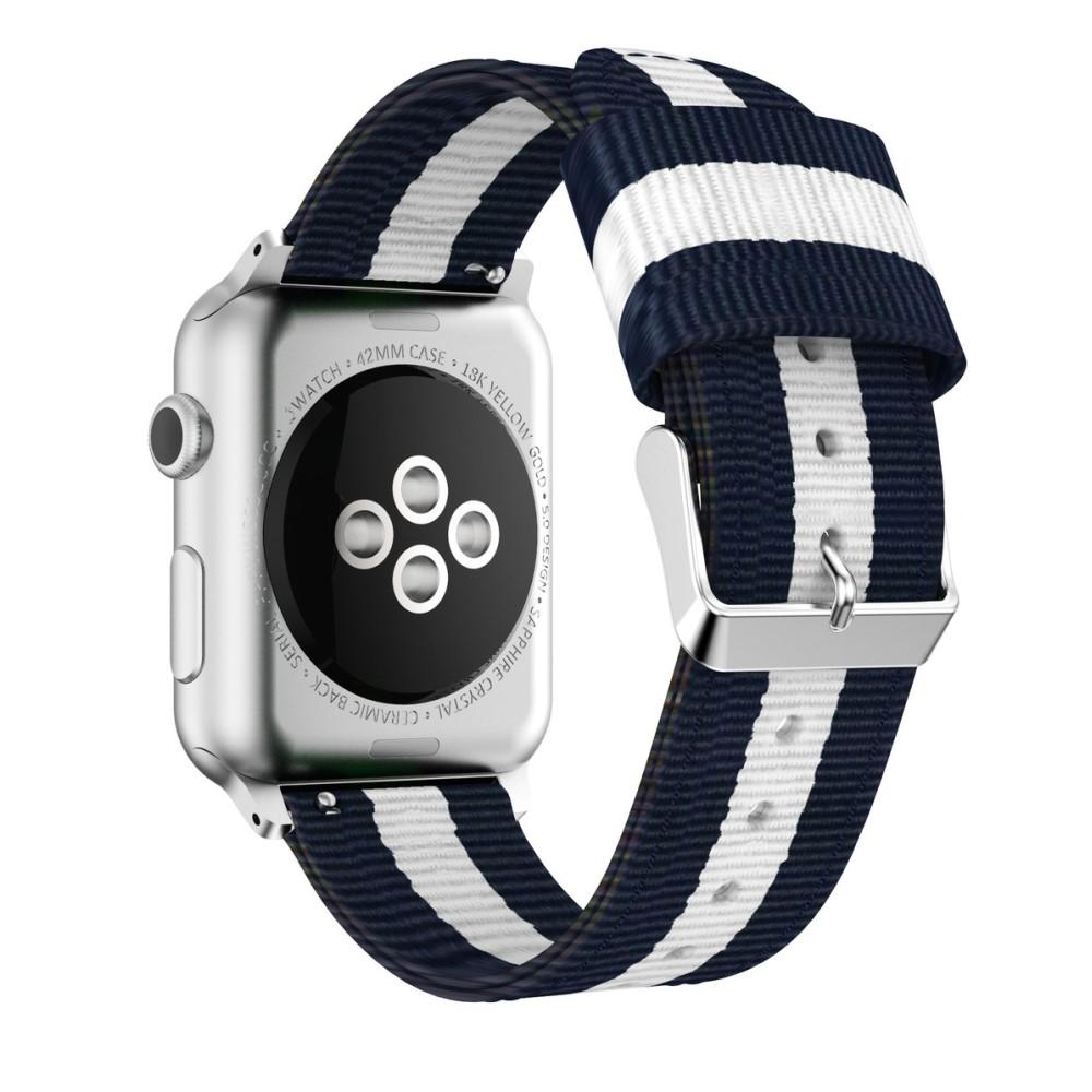 Correa de nailon Apple Watch 44mm azul/blanco