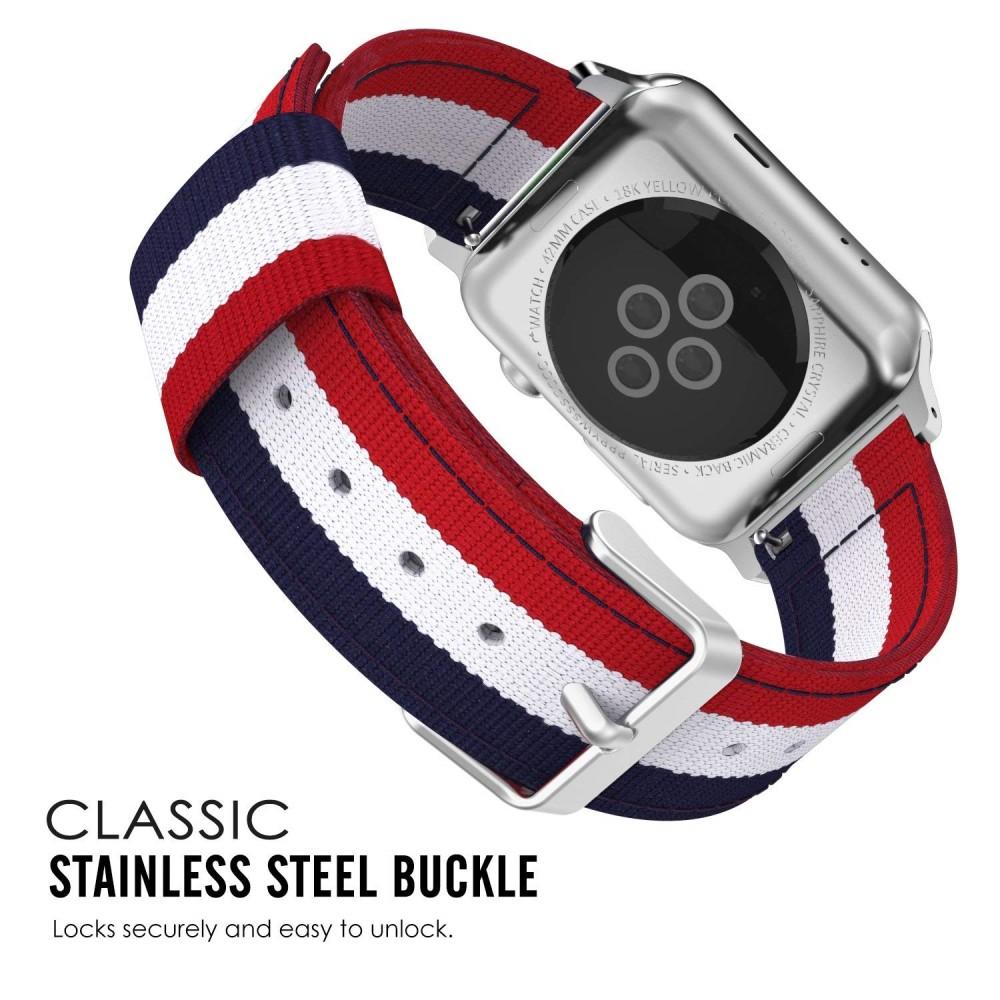 Correa de nailon Apple Watch 38mm azul/blanco/rojo