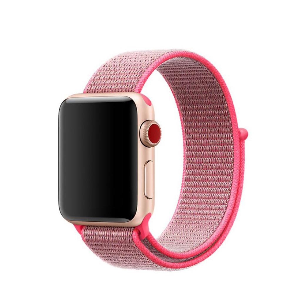 Correa de nailon Apple Watch 45mm Series 7 rosado