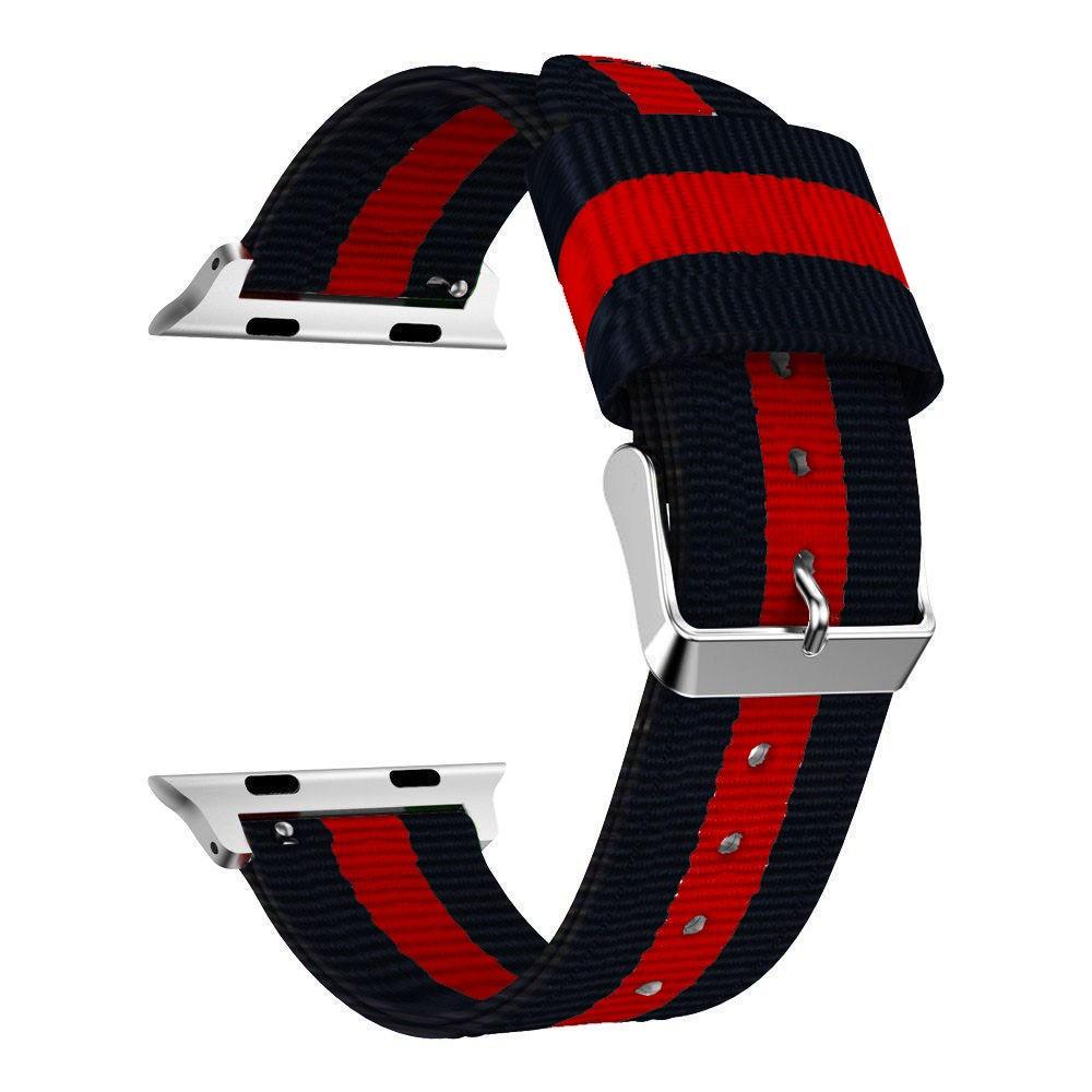 Correa de nailon Apple Watch 42mm negro/rojo