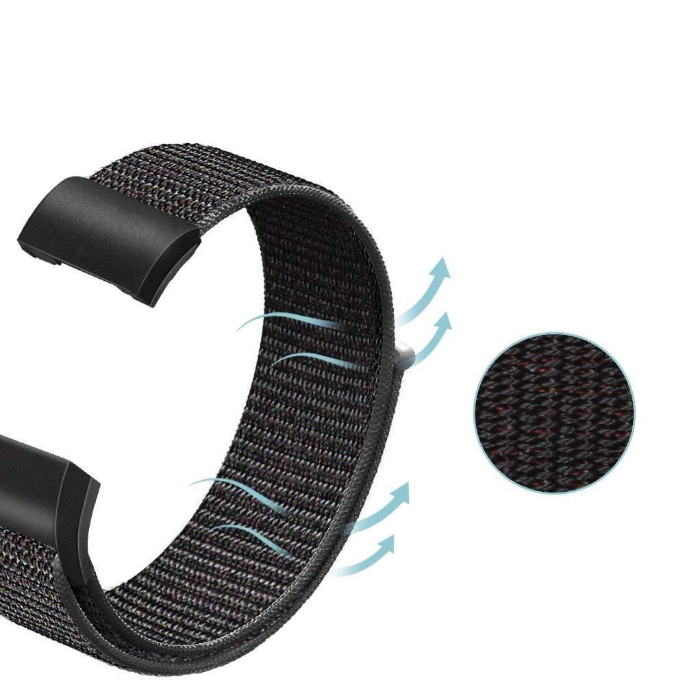 Correa de nailon Fitbit Charge 3/Charge 4 Negro