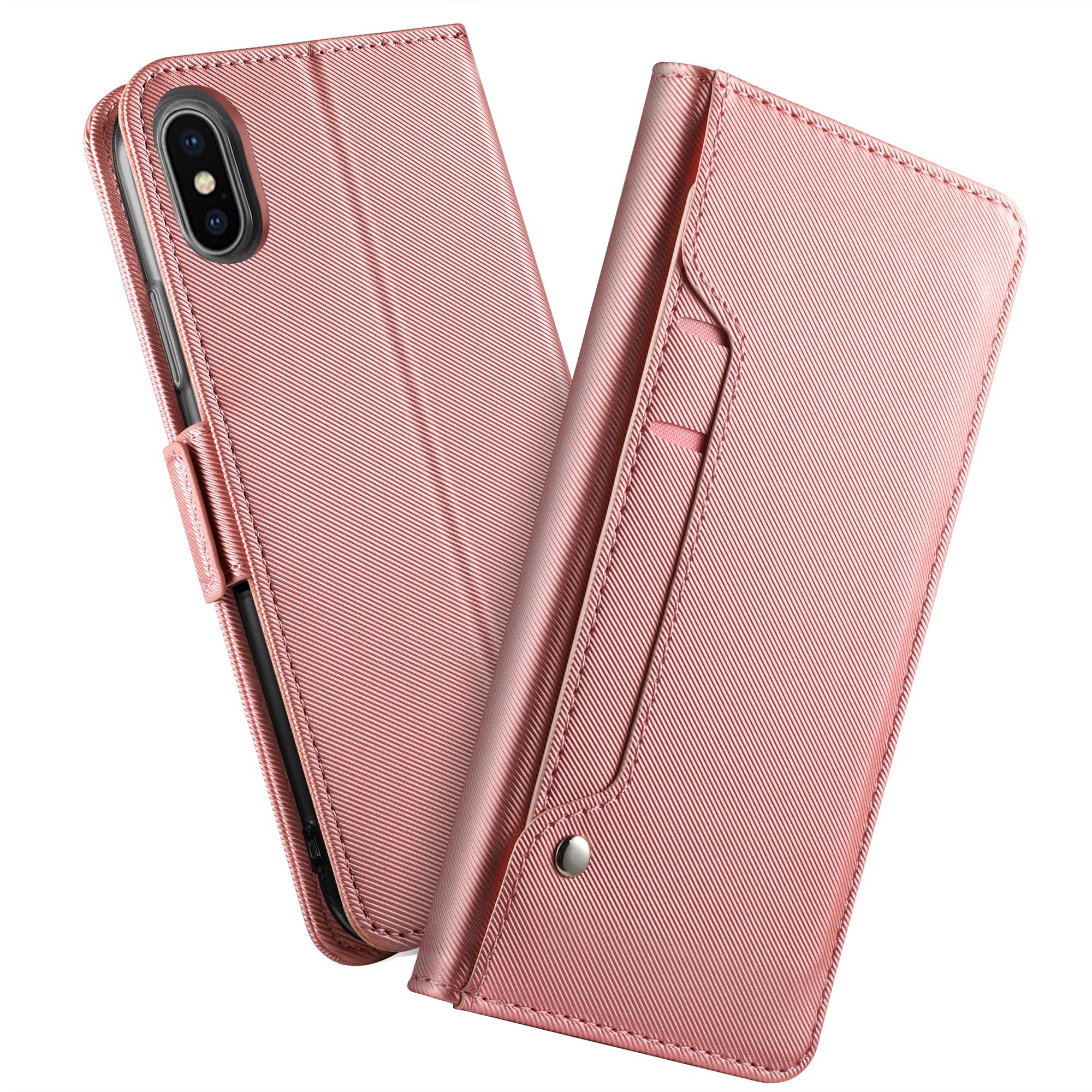 Funda con solapa Espejo iPhone Xr Pink Gold