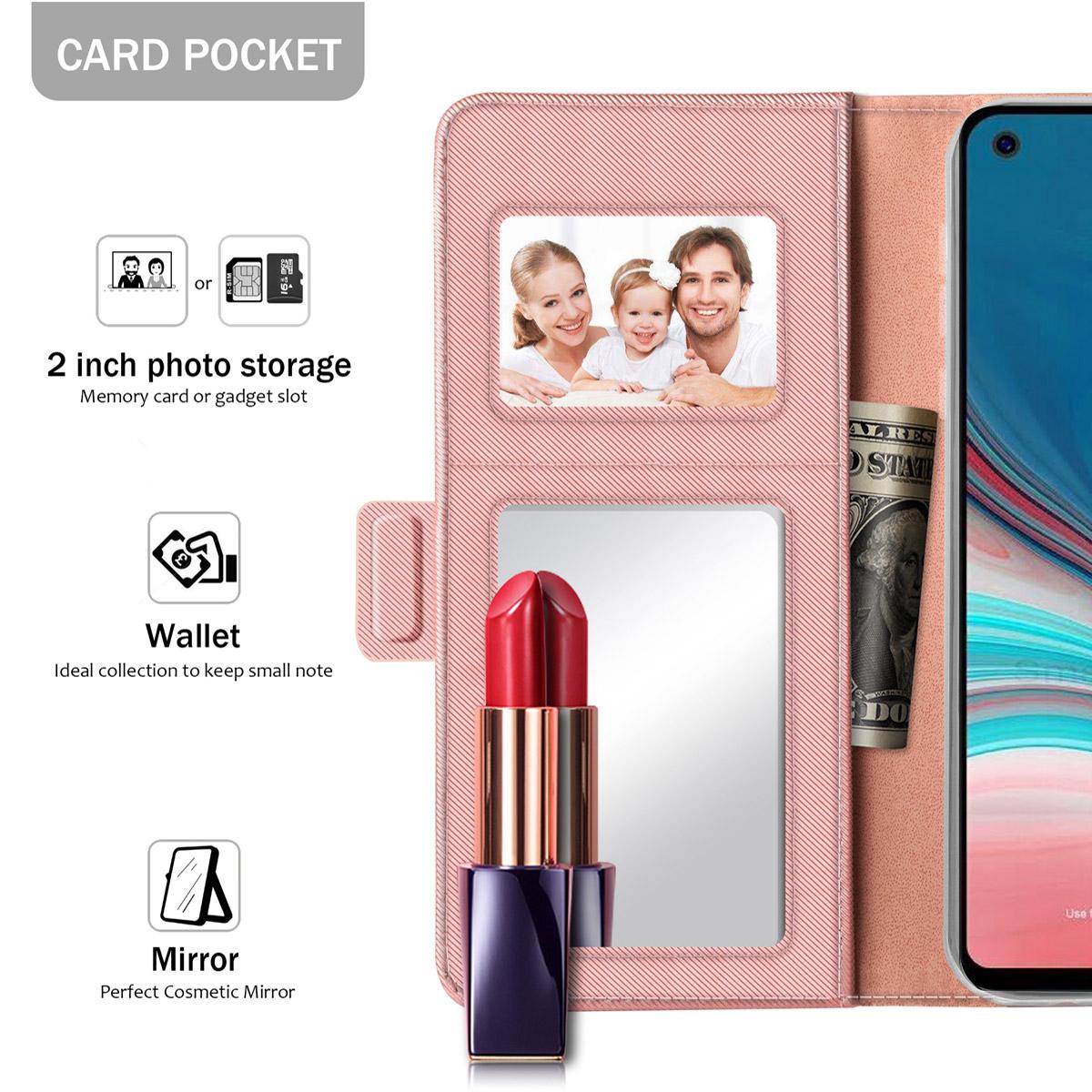 Funda con solapa Espejo Samsung Galaxy A40 Pink Gold