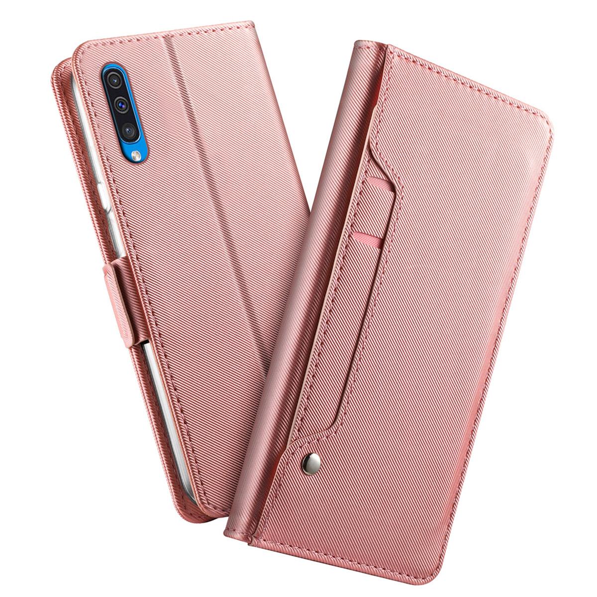 Funda con solapa Espejo Samsung Galaxy A50 Pink Gold