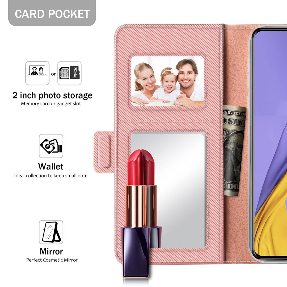 Funda con solapa Espejo Samsung Galaxy A51 Pink Gold