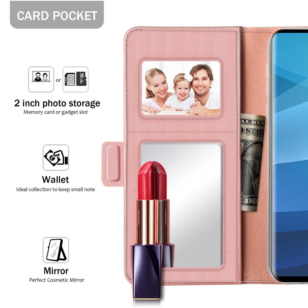 Funda con solapa Espejo Samsung Galaxy S10 Plus Pink Gold