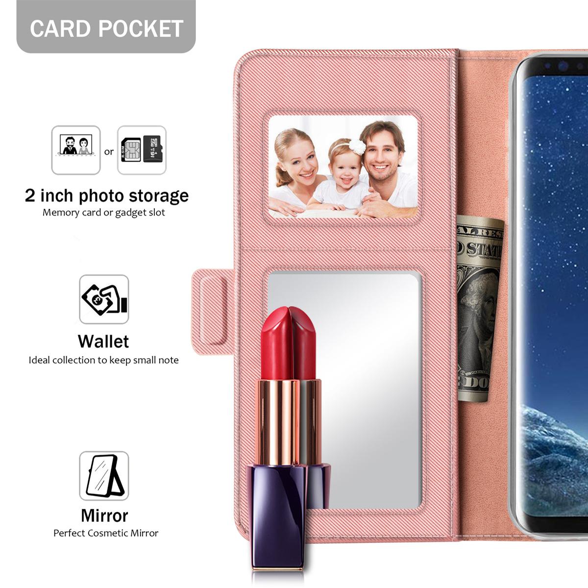 Funda con solapa Espejo Samsung Galaxy S8 Pink Gold