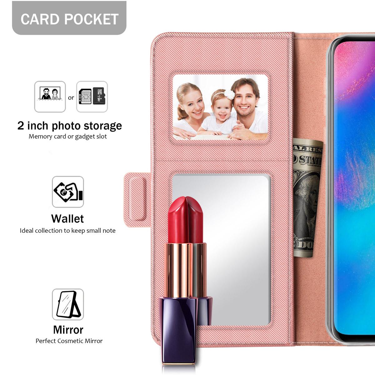 Funda con solapa Espejo Huawei P30 Pro Pink Gold