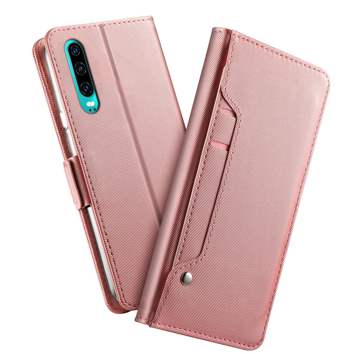 Funda con solapa Espejo Huawei P30 Pink Gold