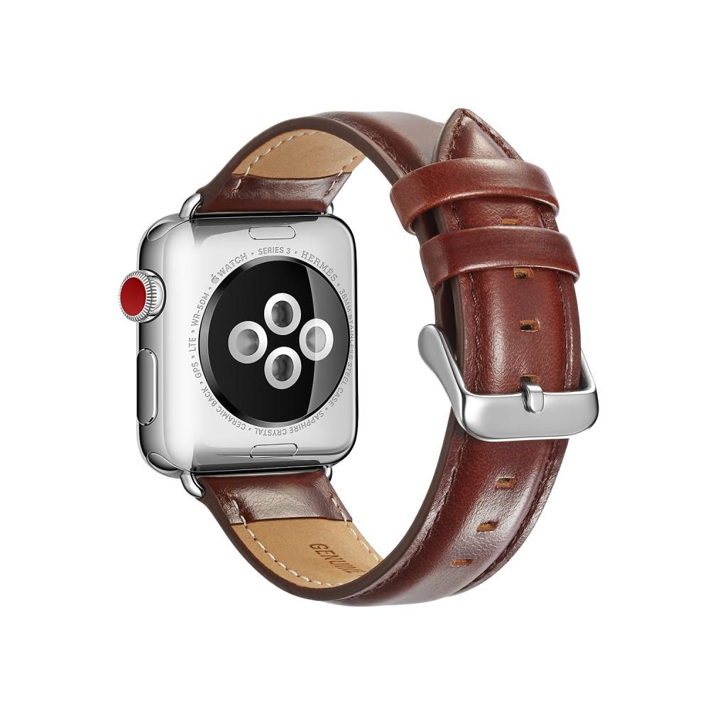 Correa de Piel Premium Apple Watch 45mm Series 7 Brown