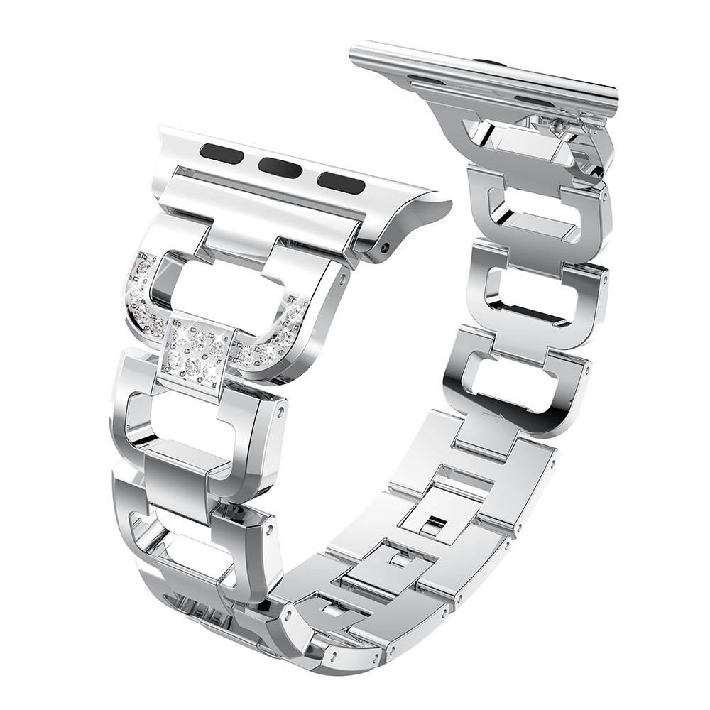 Correa Rhinestone bracelet Apple Watch 45mm Series 7 plata