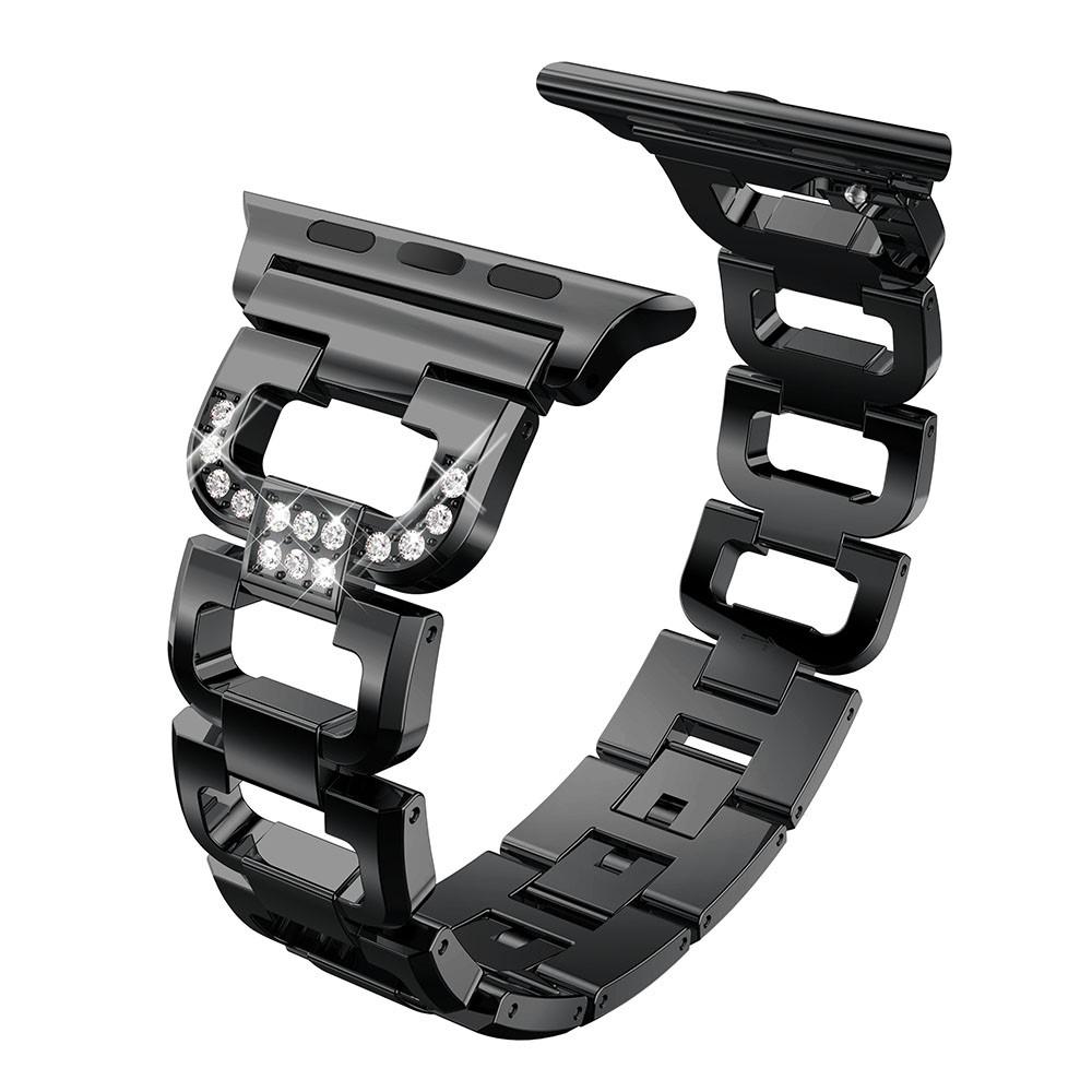 Correa Rhinestone bracelet Apple Watch 45mm Series 8 Black