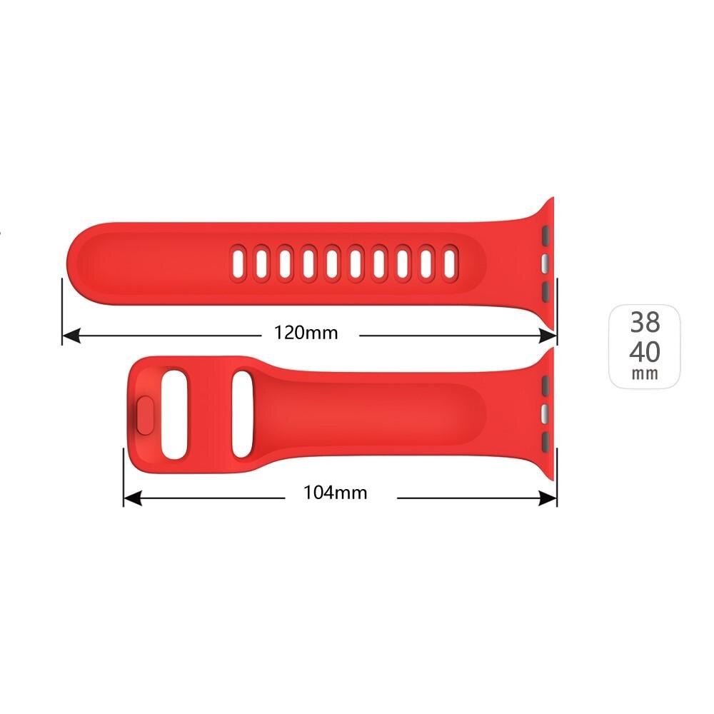 Correa de silicona para Apple Watch Series 8 41mm, Rojo