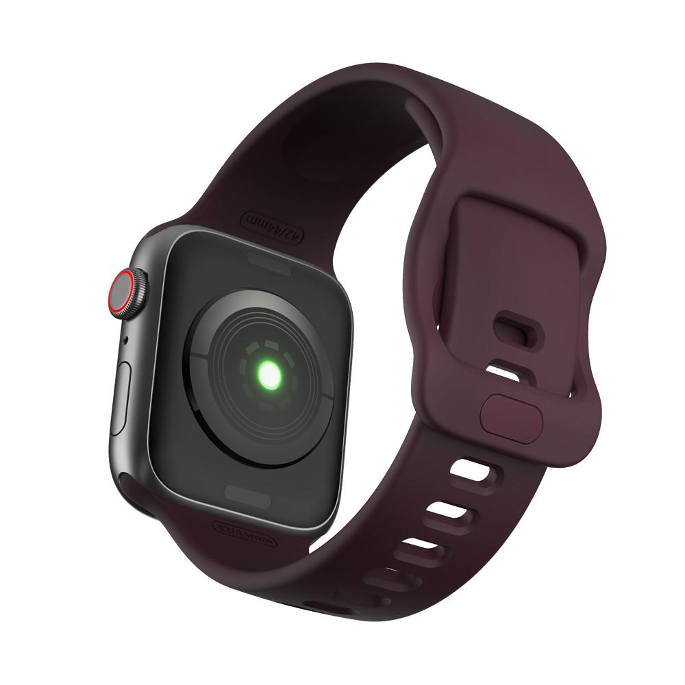 Correa de silicona para Apple Watch Series 9 45mm, Púrpura