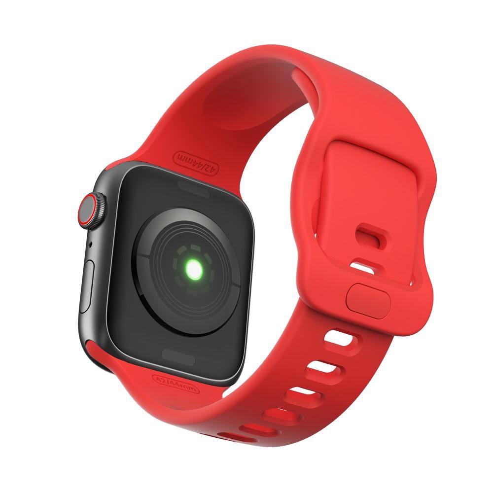 Correa de silicona para Apple Watch Series 7 45mm, Rojo
