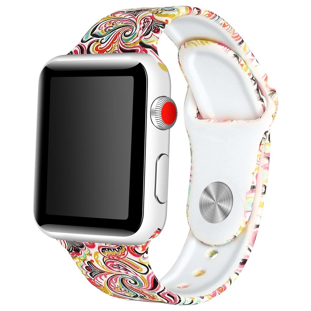 Correa de silicona para Apple Watch SE 44mm paisley